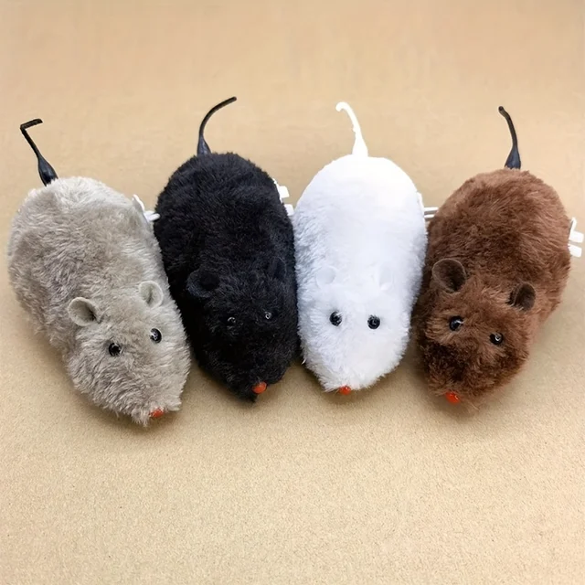 1/5pcs Fun and Interactive Plush Wind-Up Mouse Toy for Cats Dogs and Kids Mechanical Moving Animal Toy for Playtime and Pranks 5