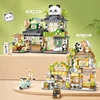 Creative Mini city streetscape Architectural decoration Food and Drink shop Campervan Folding blocks Children's Christmas gift 4