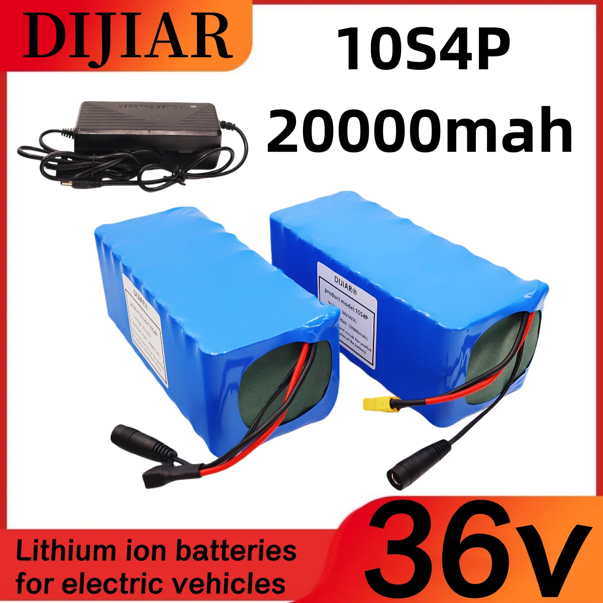 

100% original 36V battery 10S4P 20Ah battery pack high-power battery 36V 20Ah electric bicycle BMS+42V2A charger