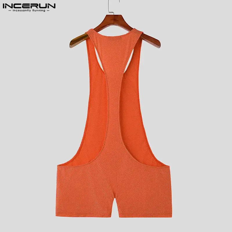 INCERUN 2023 Sexy Fashion Style New Men's Homewear Rompers Casual Male Solid Comfortable Wavelet Dot Sleeveless Bodysuits S-5XL