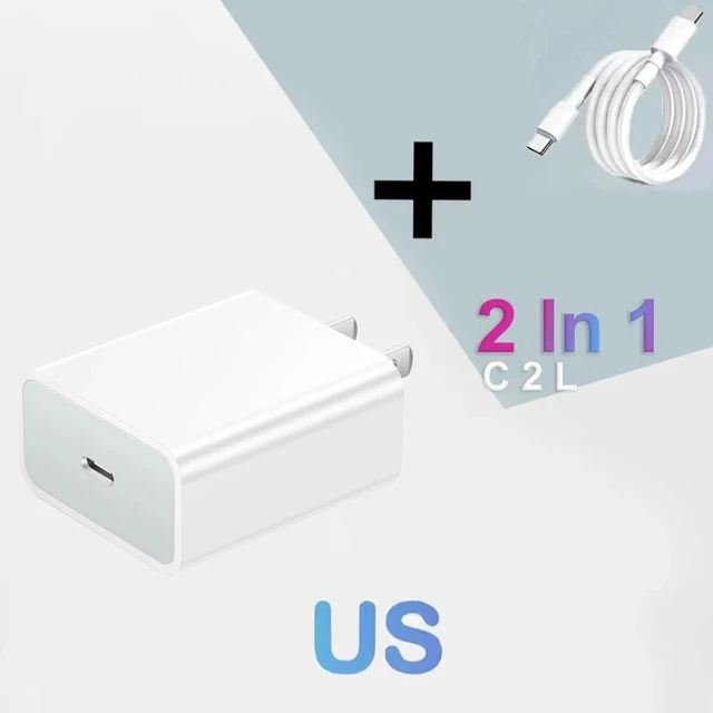 For iPhone 14 Pro/13/12/11 20W Type-C Fast Charger Power Adapter+Charger  Cable