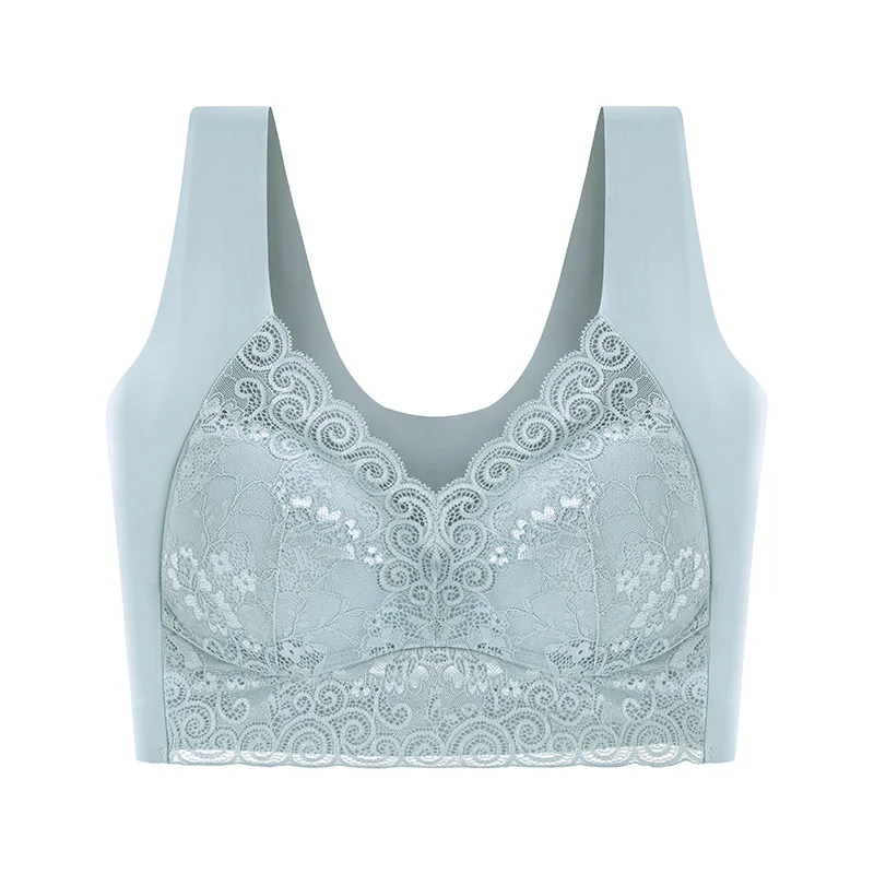 Women Lingerie Bra Lace Trackless Sports Thin Breathable Soft Comfortable Casual No Underwire V-Neck