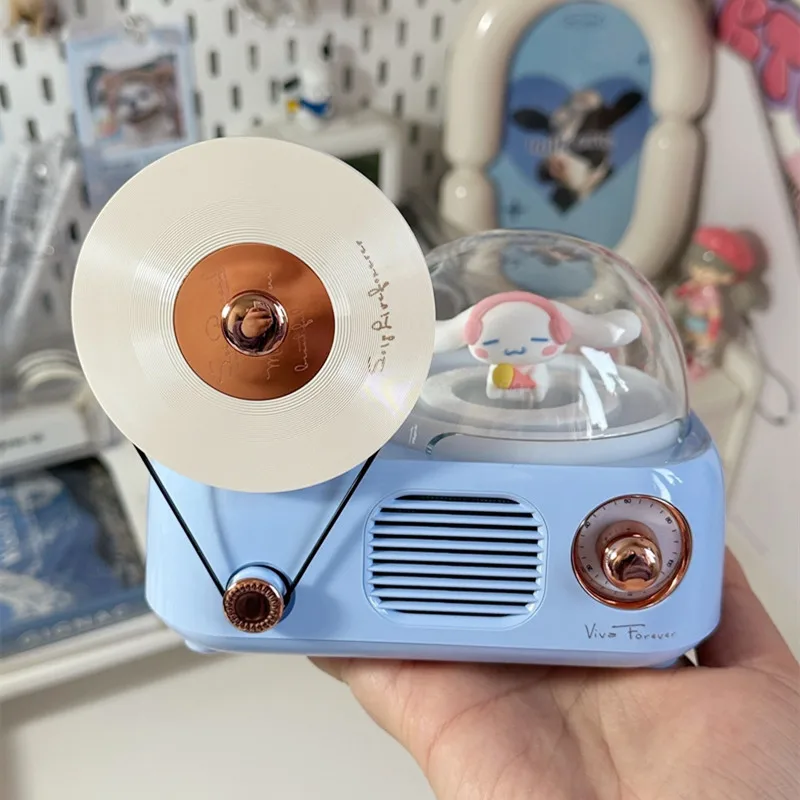 Multifunctional Atmosphere Lamp Vinyl Record Aroma Diffuser Retro HIFI Bluetooth Speaker Cartoon Kawaii Cinnamoroll Gift Speaker