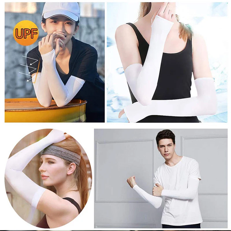 Sun Protection Sleeves Summer Ice Silk Long Sleeves Anti-Sunburn Anti-UV For Men Women