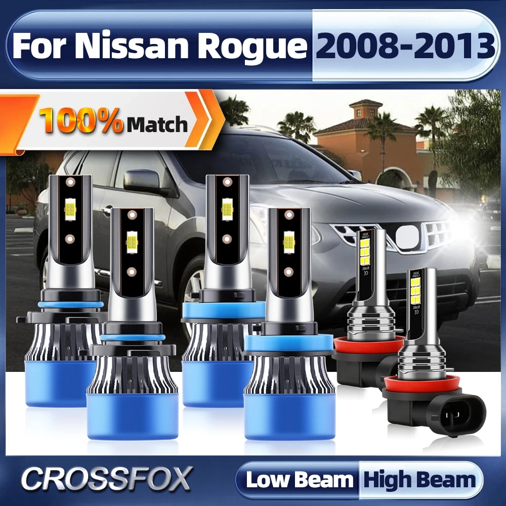 

LED Headlights 60000LM High Low Beam Two-sided CSP Chips Plug and Play Car Lights For Nissan Rogue 2008 2009 2010 2011 2012 2013