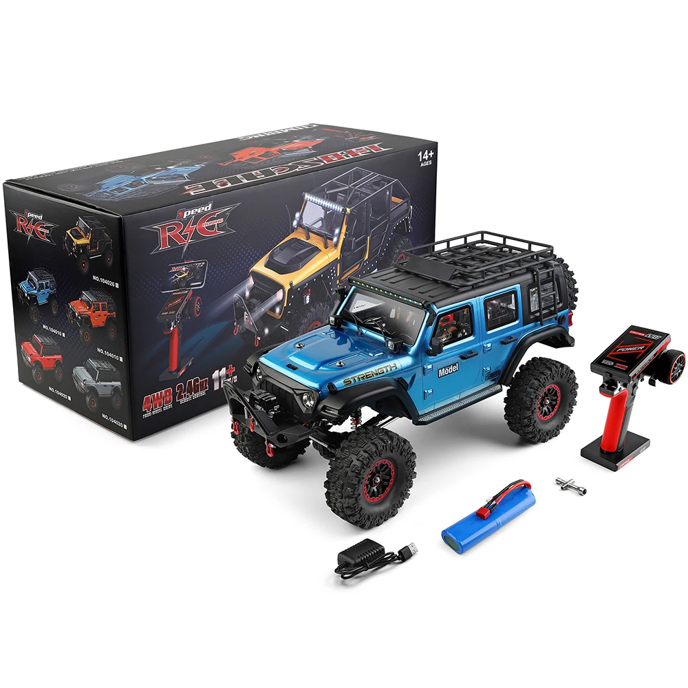 WLtoys 104010 1:10 RC Voiture Escalade 4WD 2.4G 3CH Orange/Bleu