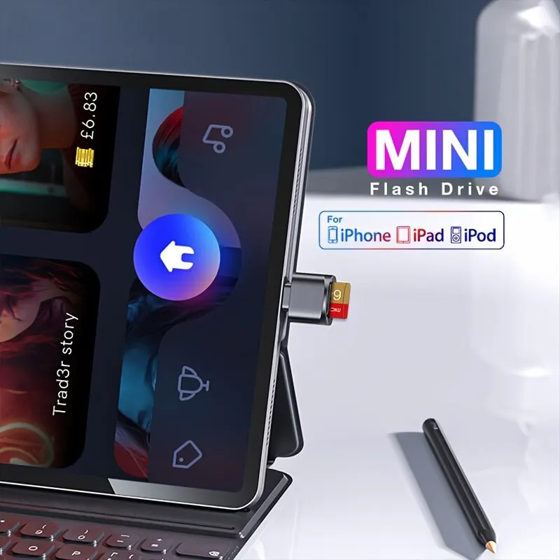 메모리 카드용 미니 카드 리더 라이트닝 어댑터, 마이크로 미니 SD 카드 어댑터, TF 카드 리더 라이트닝 8 핀, 아이폰 iOS 13 용