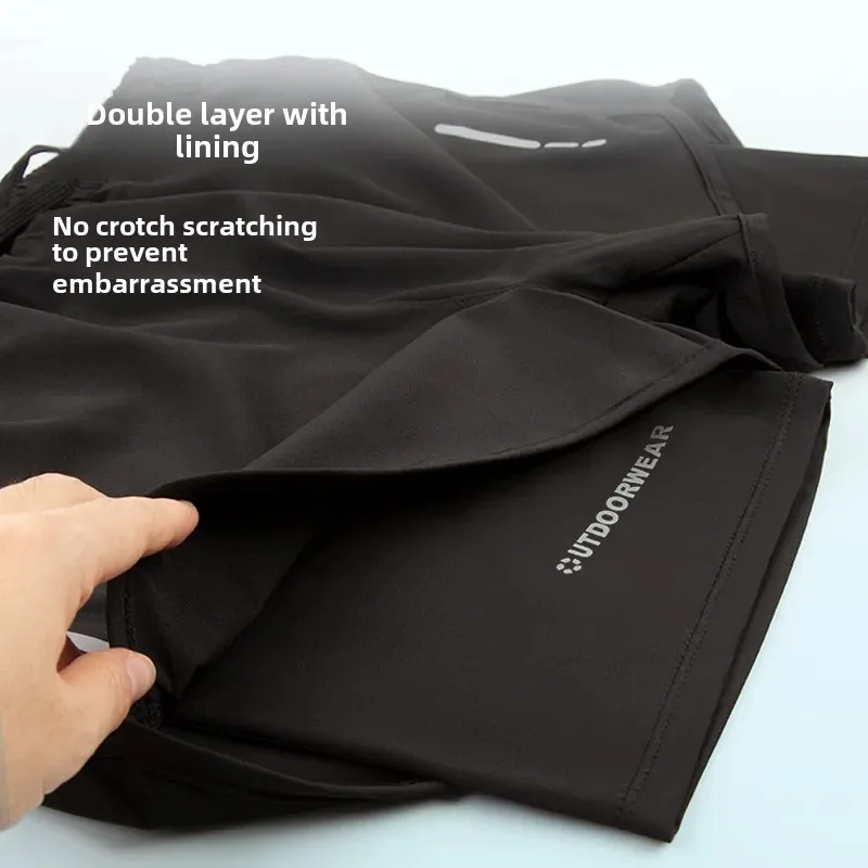 Loose Casual Running Shorts No Chafing Thighs Double Layer Anti-Embarrassment Sports Pants Comfortable Breathable Sweatpants