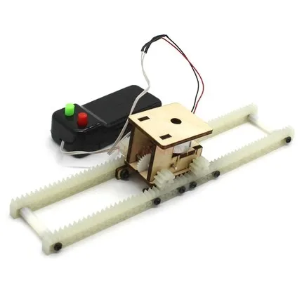 

Wire-controlled track wheel car children's fun science small production invention remote control electric toys diy handmade