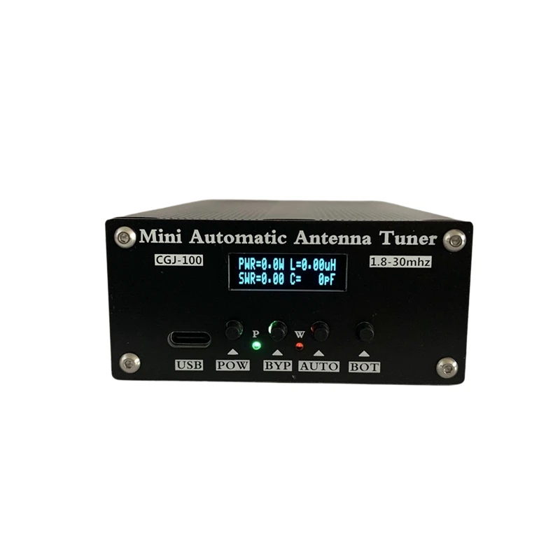 

FULL-CGJ-100 1.8-30Mhz Mini Automatic Antenna Tuner With 0.91Inch OLED Display For 5-100W Shortwave Radio Stations