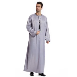 Suadi Arabic Men Thobe Jubba Robe Ramadan Eid Long Sleeve Thoub Middle East Muslim Abaya Islamic Clothing Dress Kaftan Musulman