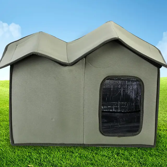 Feral Cat House Large Insulated Cat Shelter Waterproof Weatherproof Pet House with Transparent Door Washable Cat Hut for Cat Dog 4