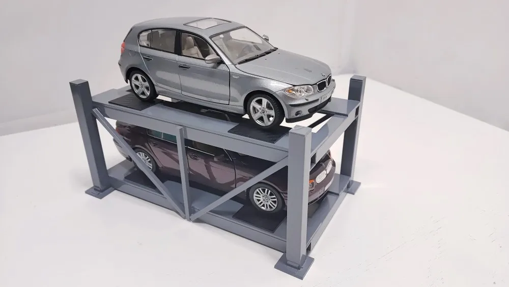 1/18 1/24 1/43 1/64 Car Parking Rack Lift Model Garage Scene Model 4