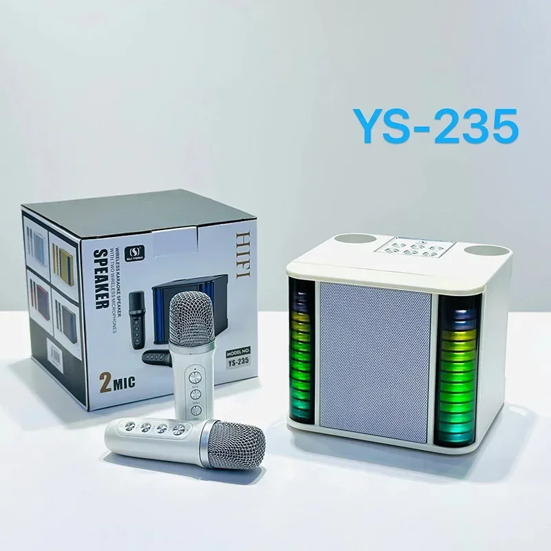 

YS-235 Home Portable RGB Bluetooth Speaker Coustic System Wireless Bluetooth Dual Microphone Audio Integrated Machine Karaoke