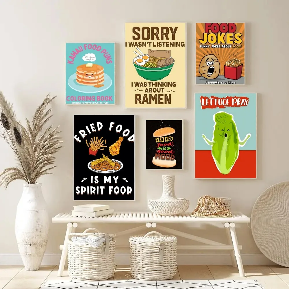 

Funny Food Poster Wall Pictures For Living Room Fall Decor Small