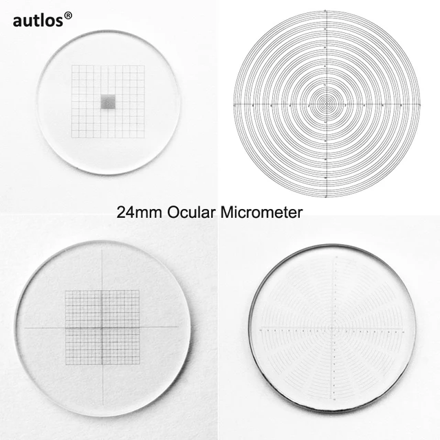 Dia 24mm Stereo Microscope Eyepiece Micrometer Graticule Ruler Ocular Reticle for Olympus Microscope CX23 BX SZX Series