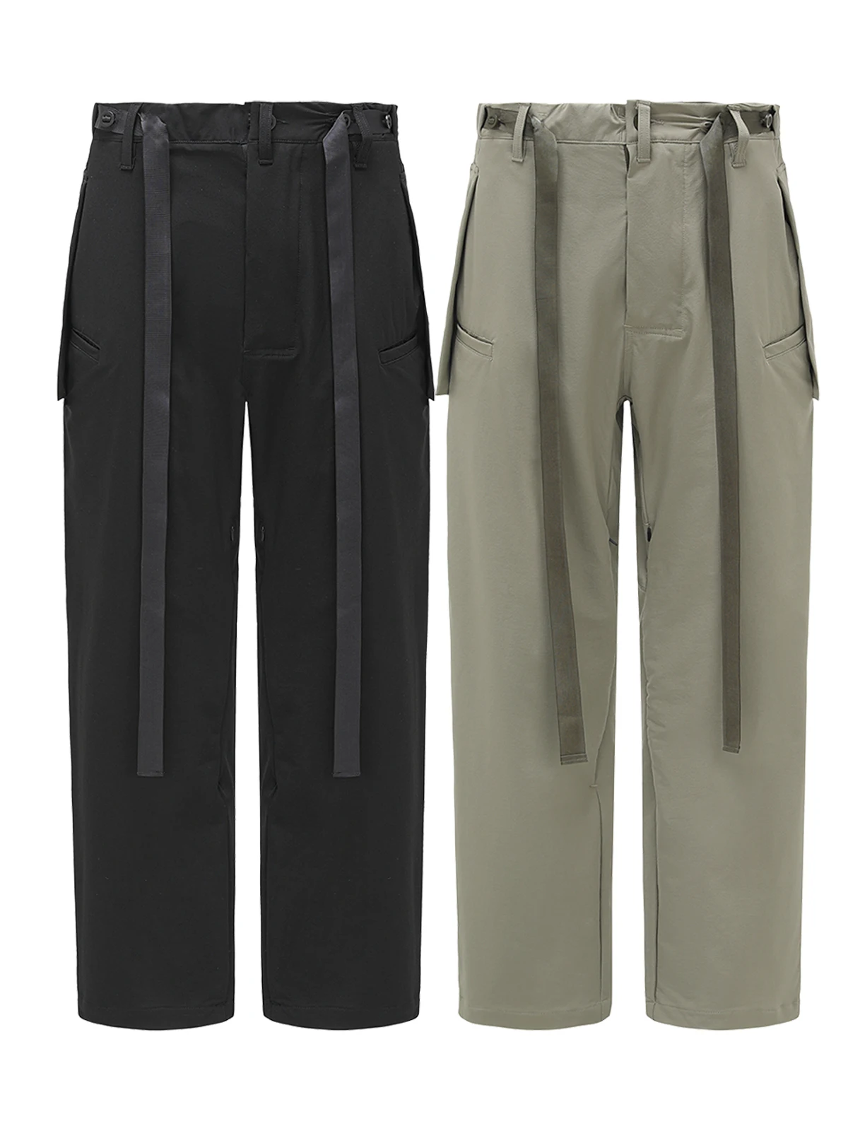 NJWN PDS Loose Straight Leg Outdoor Men's Long Pants Side Zipper Functional Casual Trousers for Youth Active Sle