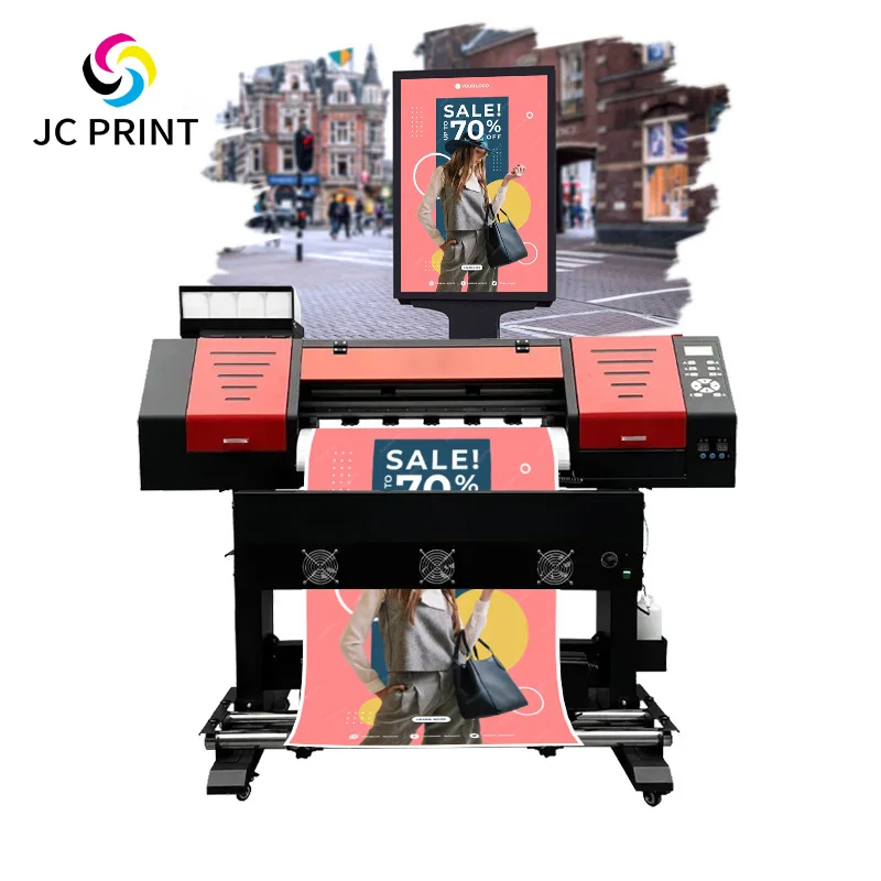 24 27 Inch 70cm Eco Solvent Printer with I3200 XP600 Head 70cm Eco Solvent Printer Poster Vinyl Canvas Plotter