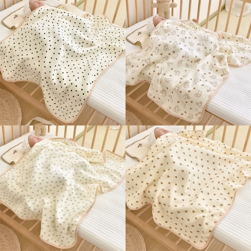 Infant Gauze-Cotton Blanket Muslin Towel Gender Neutral 4-Layer Baby Beach Towel baby blanket bamboo cotton muslin baby swaddles for newborns double layer gauze bath towel baby wraps stroller cover