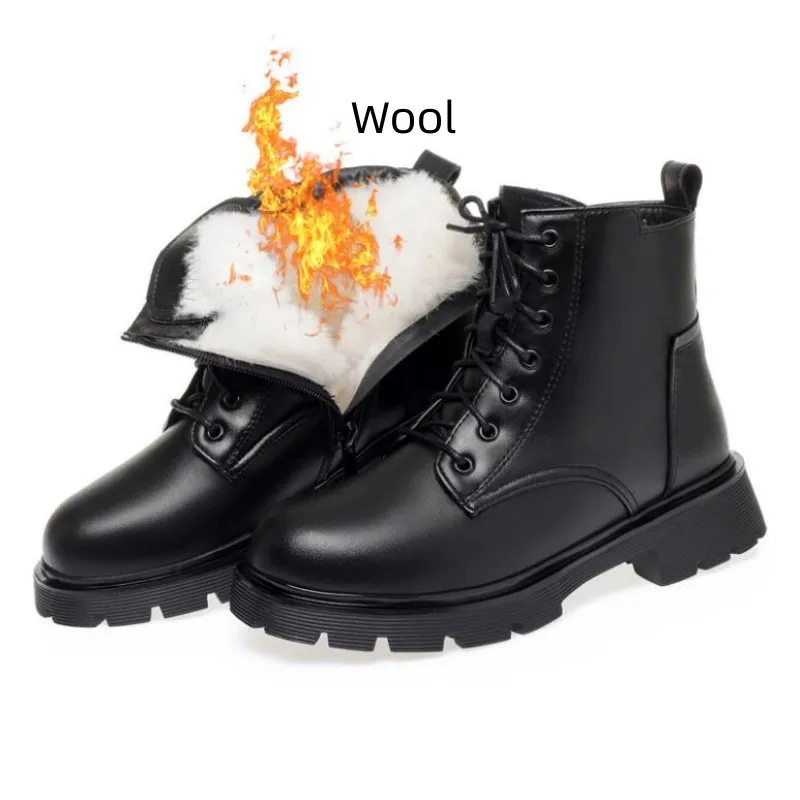 

2023 Winter Shoes Boots Women Large Size dropshipping Non-slip Women's Snow Boots Genuine Leather Warm Women's Ankle Boots