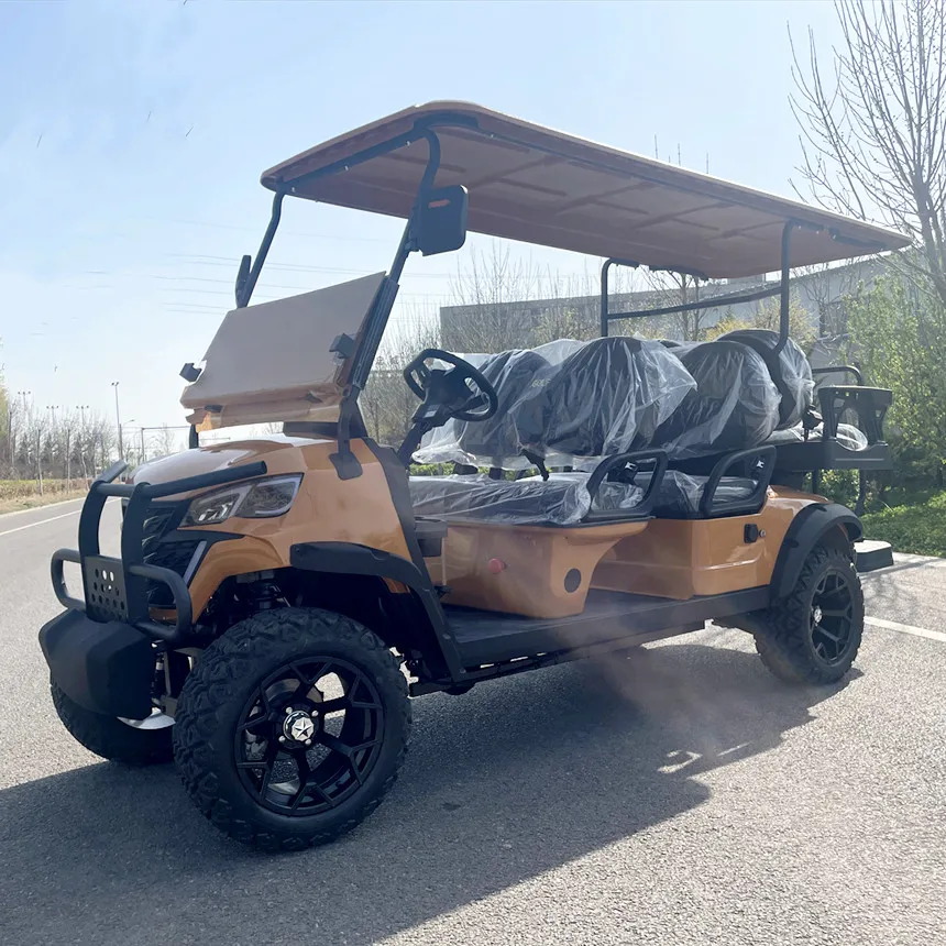 6 Posti Golf Cart Elettrico 7000W Motore A Corrente Alternata Bicicletta Elettrica Go-Kart Golf Cart Logo Personalizzato Striscia Luminosa A Led Perso