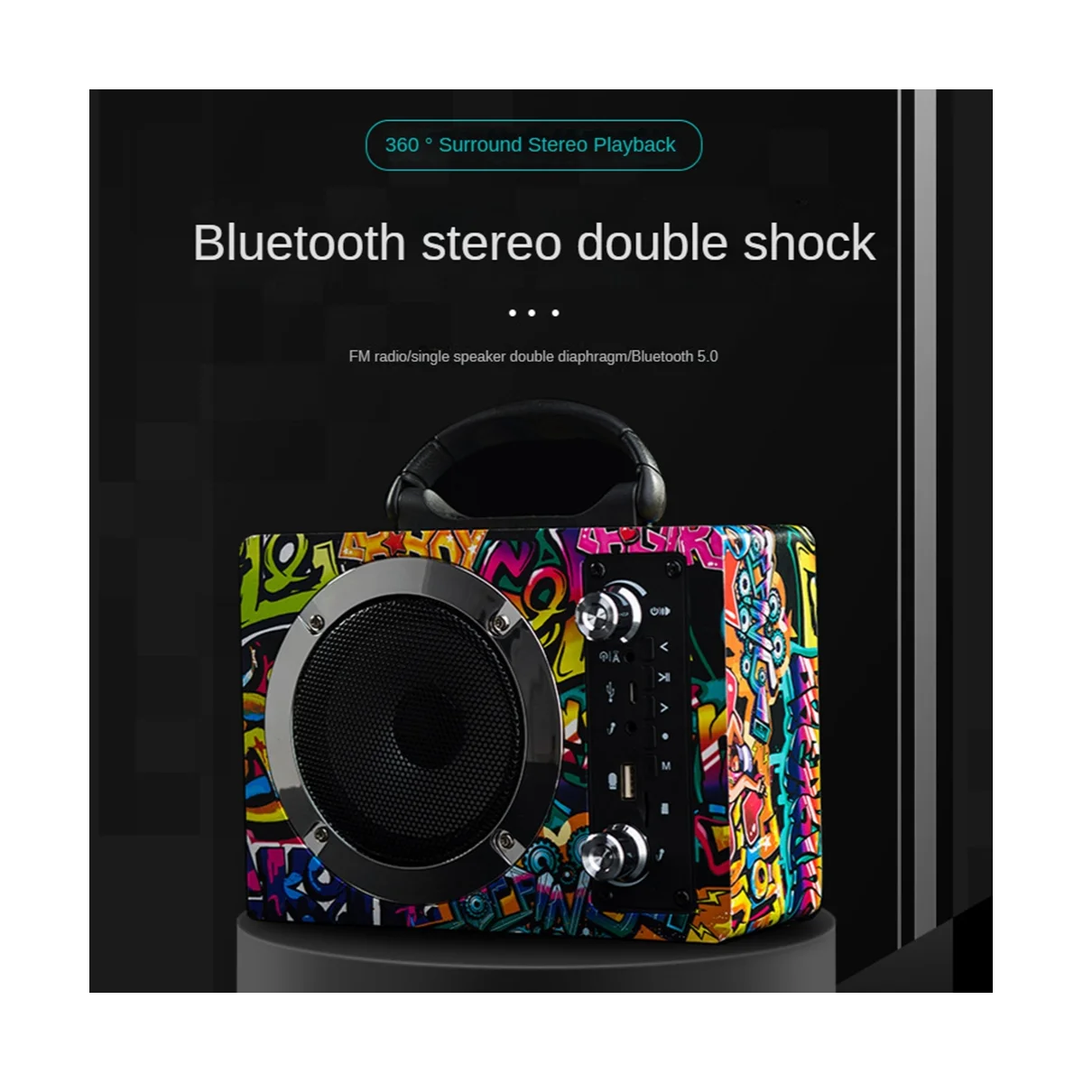 

Home Theater System Wireless Wooden Speaker Wireless TF FM Radio Amplifier Player Multicolor