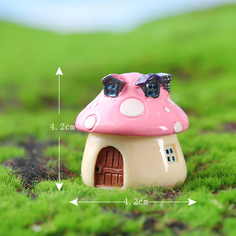 ตัวเลือกสินค้า สวนที่มีสีสันเห็ดตกแต่งบ้าน Miniacture ตุ๊กตาเรซิ่นหัตถกรรมตุ๊กตาเล็กๆ Fairy World Bonsai Garden เครื่องประดับ