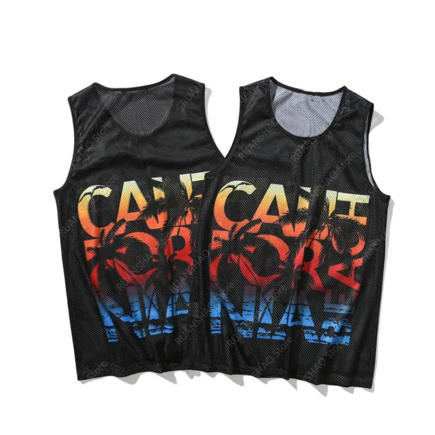 Summer New Style Loose Letter Print Fashion Men's and Women's Sports Fitness Seaside Beach Quick Drying Comfort Runing Vest