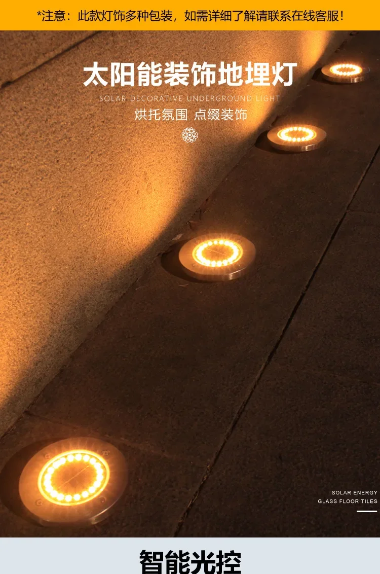 Description Picture 2 of itemSolar Underground Light 8led Stainless Steel Outdoor New Plug-in Floor Lawn Lamp Garden Lamp Lawn Lamp solar outdoor light