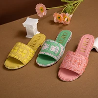 CHCH Women's Slippers New Fabric Fashion Flat Sandals Business Banquet Women's Shoes - Image 6