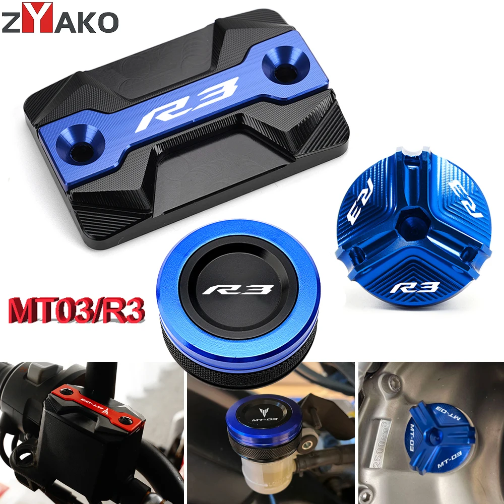 

Для YAMAHA MT03 MT-03 YZFR3 YZF R3 2015-2021 2022 2023 мотоциклетная задняя Передняя Крышка Резервуара тормозной жидкости крышка наполнителя масла двигателя