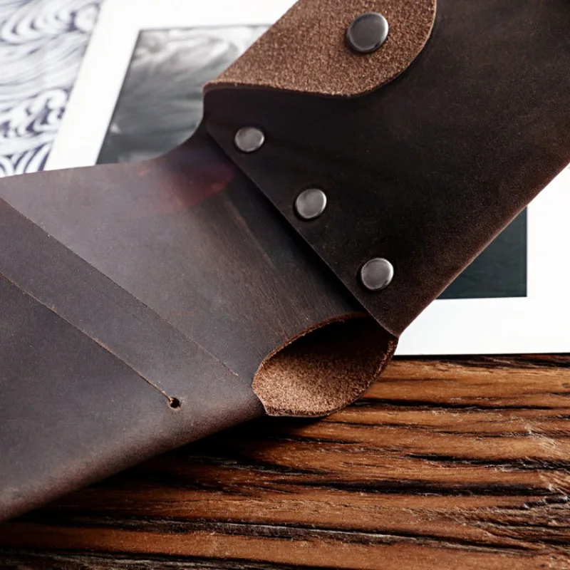 Genuine Leather Wallets for Men Handmade Vintage Crazy Horse Leather Slim Bifold Men's Wallet with Hasp Coin Pocket Coin Purse