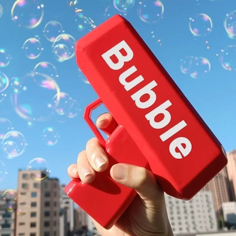 New Electric Bubble Machine Black Outdoor toy Bubble Gun Children Automatic Bubble Blowing Toys Gun Fan Combo Function 2