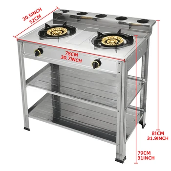 Tecnologia Golden Fornitore Standard Bruciatore grande Prezzo all'ingrosso Fornello a gas Inox Supporto in acciaio inossidabile Fornello da cucina americano 1