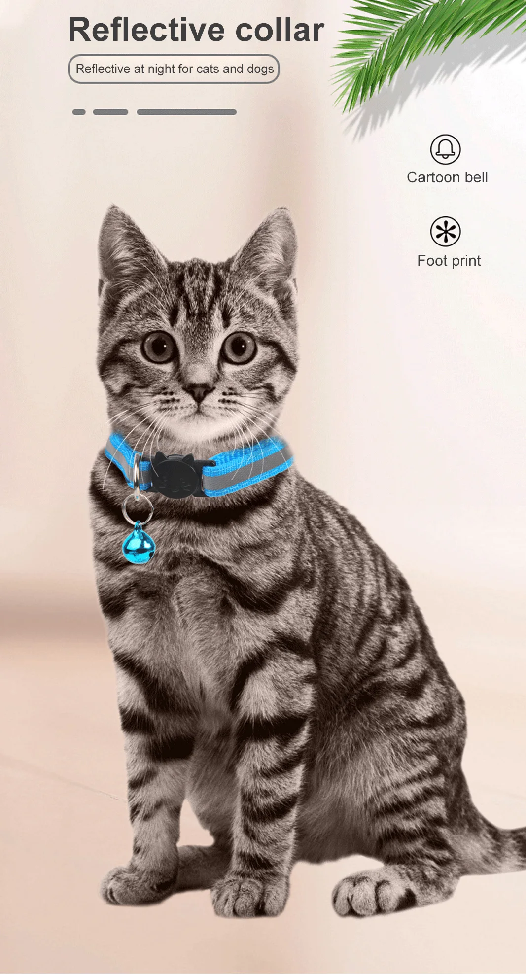 Pet Cats Dog Collar With Bell Reflective Adjustable Necklace Strap Luminous Breakaway Buckles Collar Pet Products Accessories