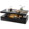 Coffee Table, Coffee Table for Living Room, Contemporary Rectangle Design Coffee Table with 16 Colors LED Lights, Coffee Tables 4