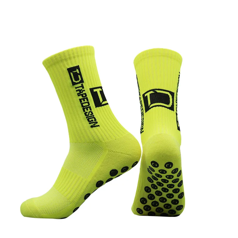 4Pairs/Lot 2023 New ANTI SLIP Tapedesign Football Socks Mid Calf Non-Slip Soccer Sport Cycling Sports Mens Sock EU38-45