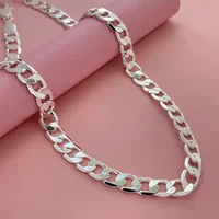 925 Sterling Silver Necklace, Unisex, Classic Chain, Wedding, Anniversary, Christmas Gift 2MM-12mm 20cm-70cm 1