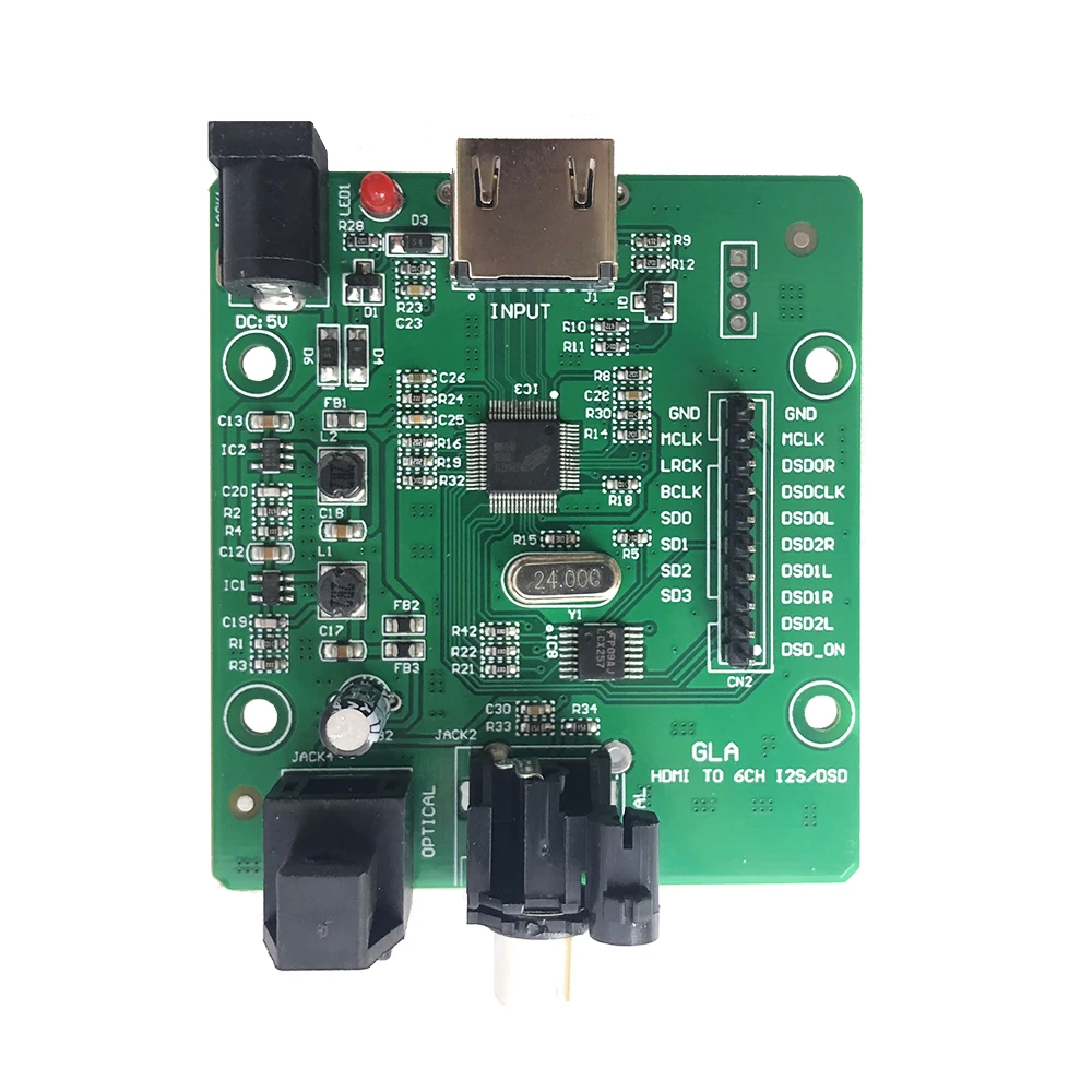 

HDMI разделяет цифровое аудио I2S/коаксиальный/волоконный выход для DAC многоканального DSD DC 5V