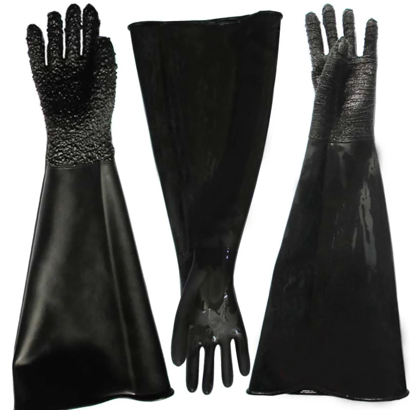 Sandblasting Gloves Sandblasting Rubber Gloves High-pressure Long Thicken Particles Wear-resistant Acid Alkali Resistant