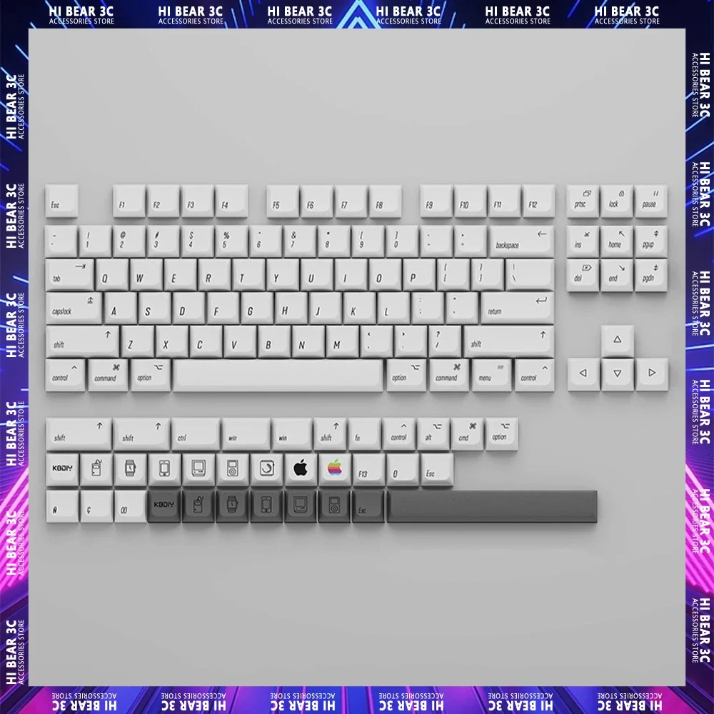 

Колпачки для клавиш в стиле MAC, 138 клавиш, сублимация, XDA высота, PBT, колпачки для клавиш, необычная игровая клавиатура, Набор колпачков для клавиш для ПК