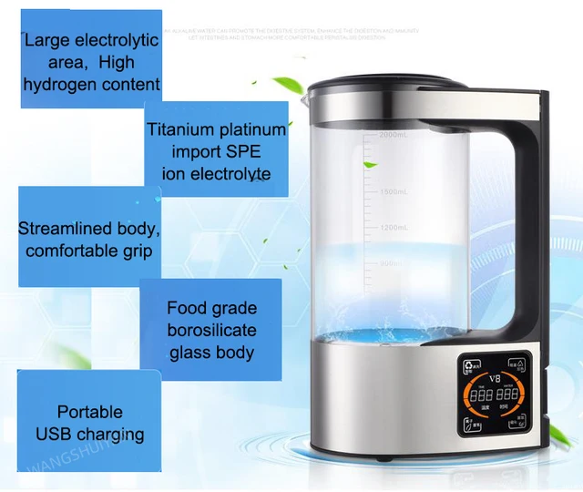 2 Litre Hydrogen Rich Kettle / Ionizer & Kangen Water Filter With Boro –  likewaterco