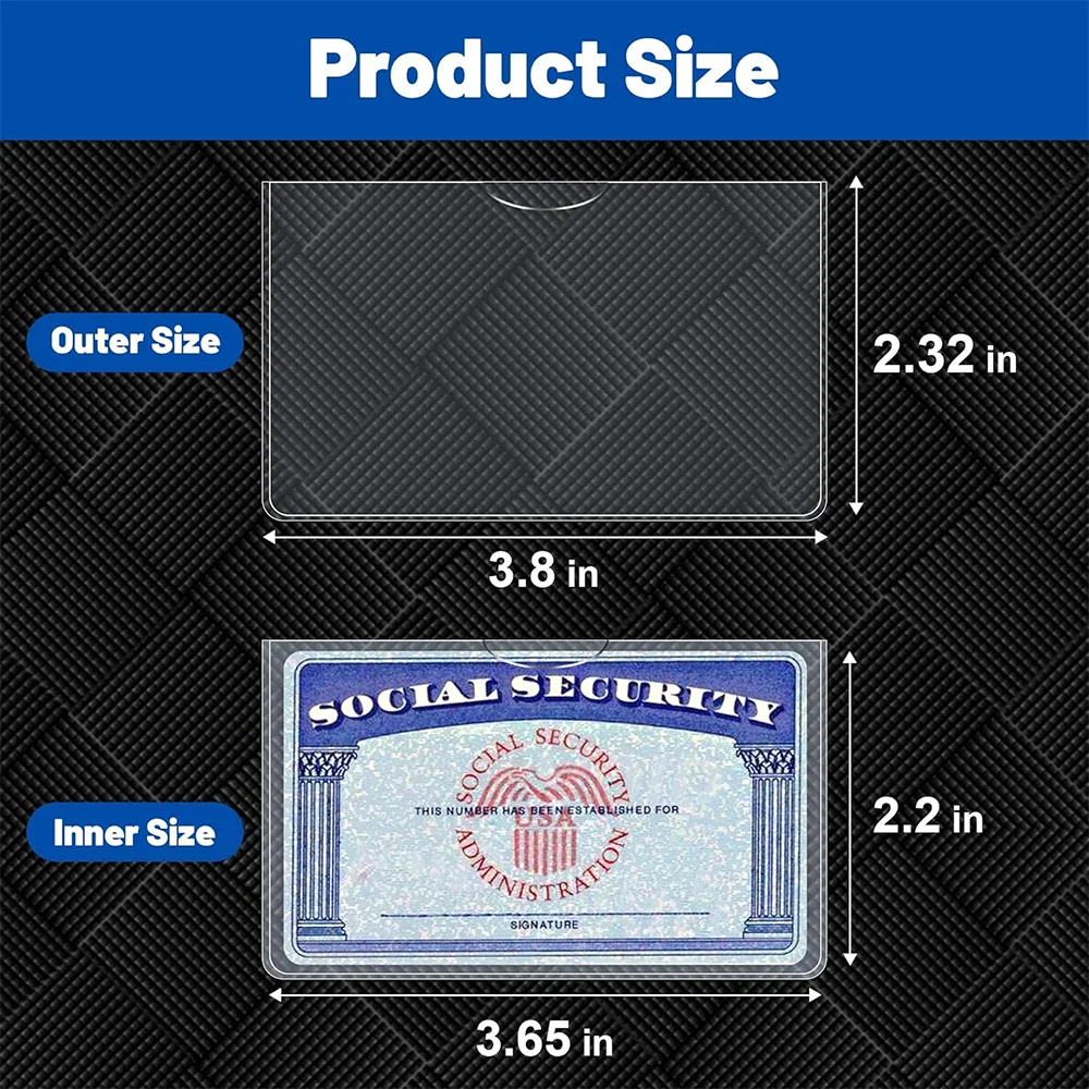 Social Security Card Protector Sleeves/Credit Card Holder Soft Clear Sleeves for Waterproof SSN Credit Cover