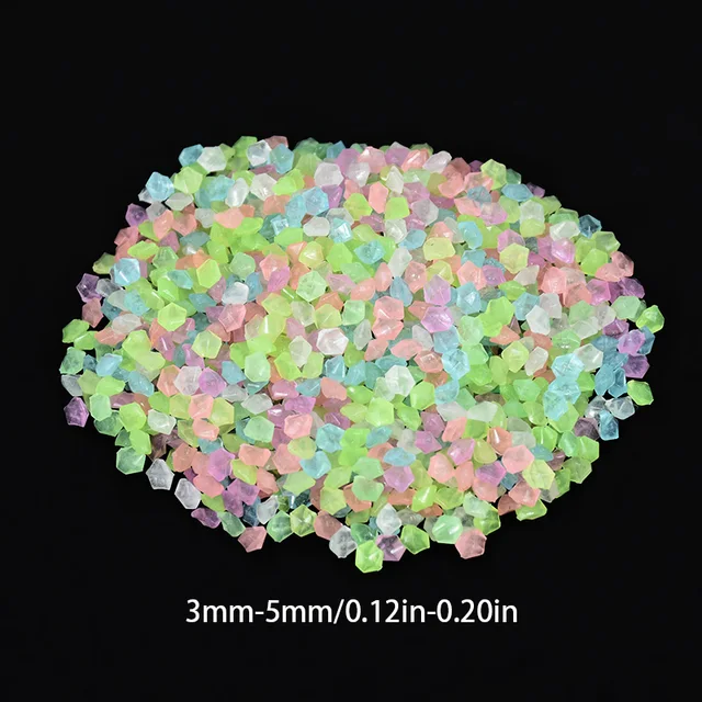 1000Db 3-5 Mm-Es Fényes Kövek Ragyognak A Sötét Kavicsokban Kültéri Kerti Udvarban Gyep Pályán Dekorációk Kristályok Sziklák - Image 5