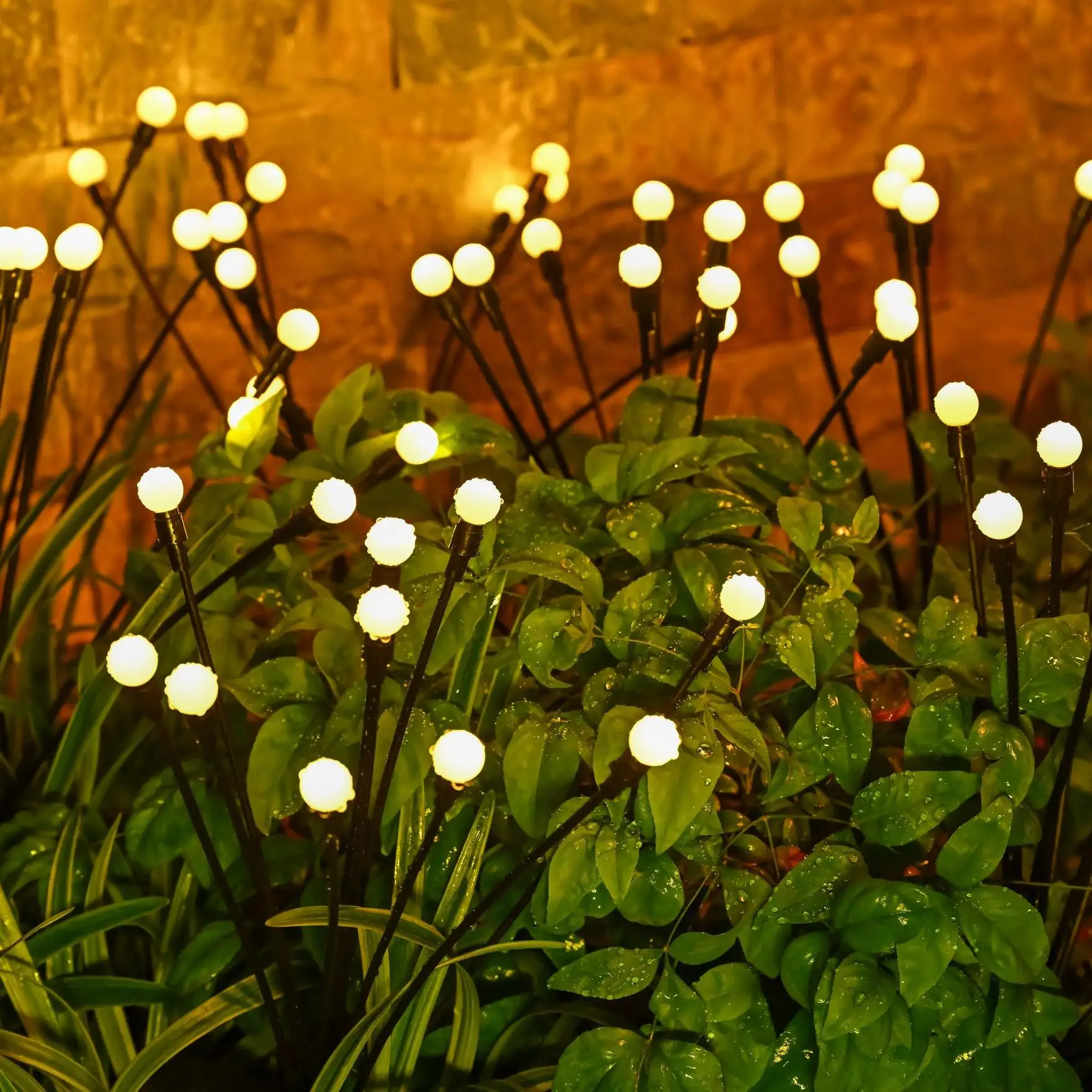 Garden Lights-New Upgraded Solar Powered Firefly Lights Outdoor Waterproof Vibran Garden Lights for Decorationi