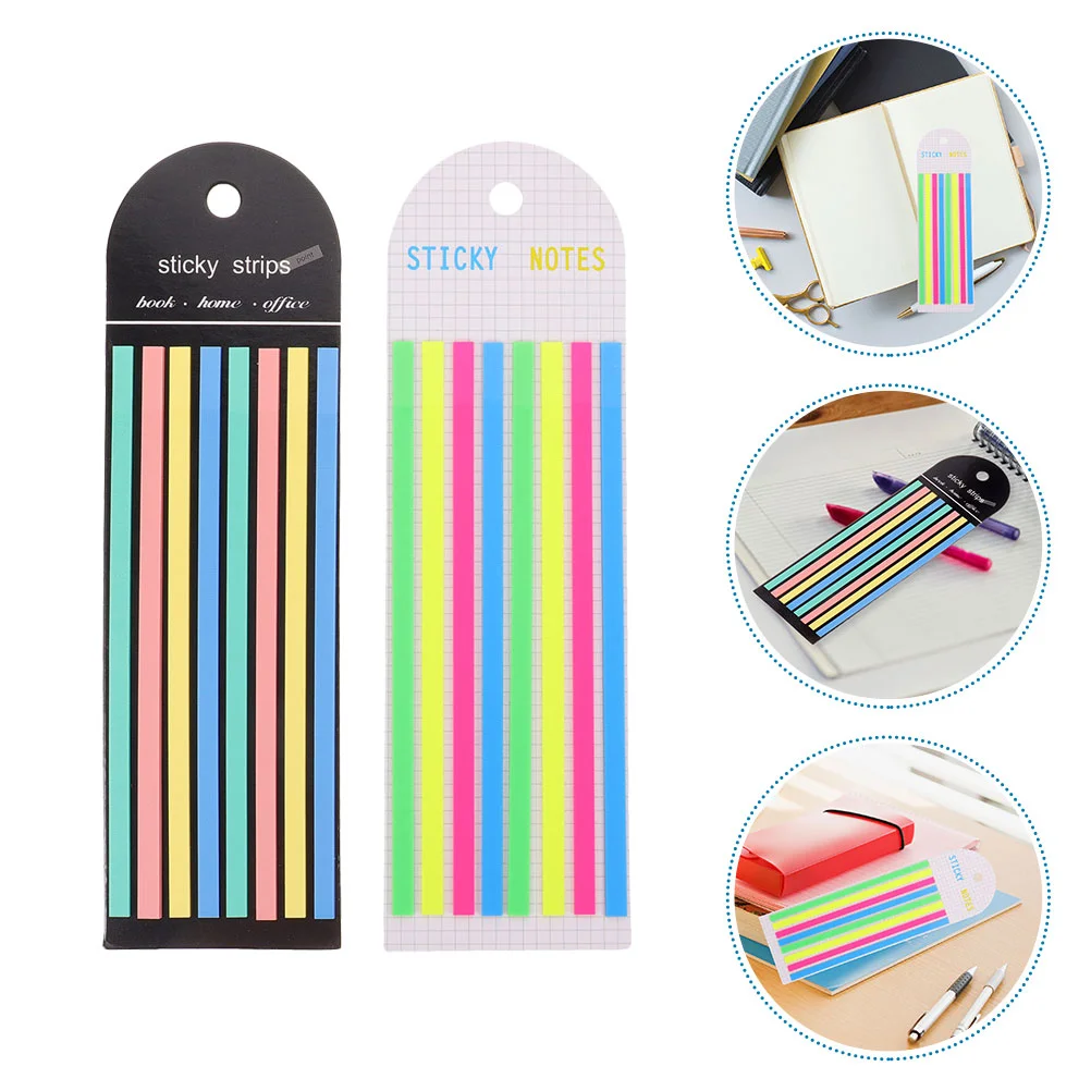 

2 Books of Colored Bookmarks Reading Notebook Tabs Portable Reading Strips Colorful Reading Strips