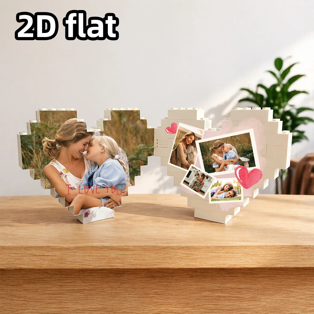 Personalized Mummy & Me Photo Block: Unique Gift with White Puzzle Frame