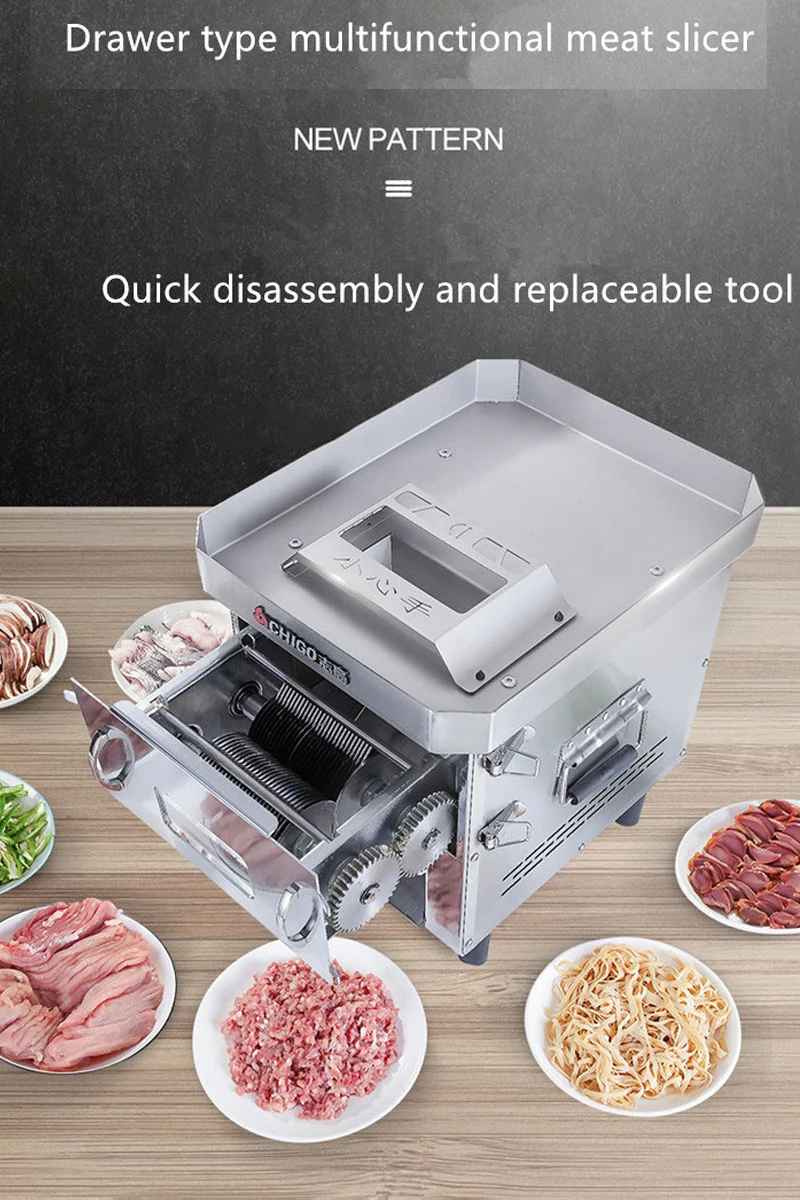 Description Picture 3 of itemElectric Meat Cutter, Commercial Stainless Steel Automatic Vegetable Cutter, Small Household Appliance