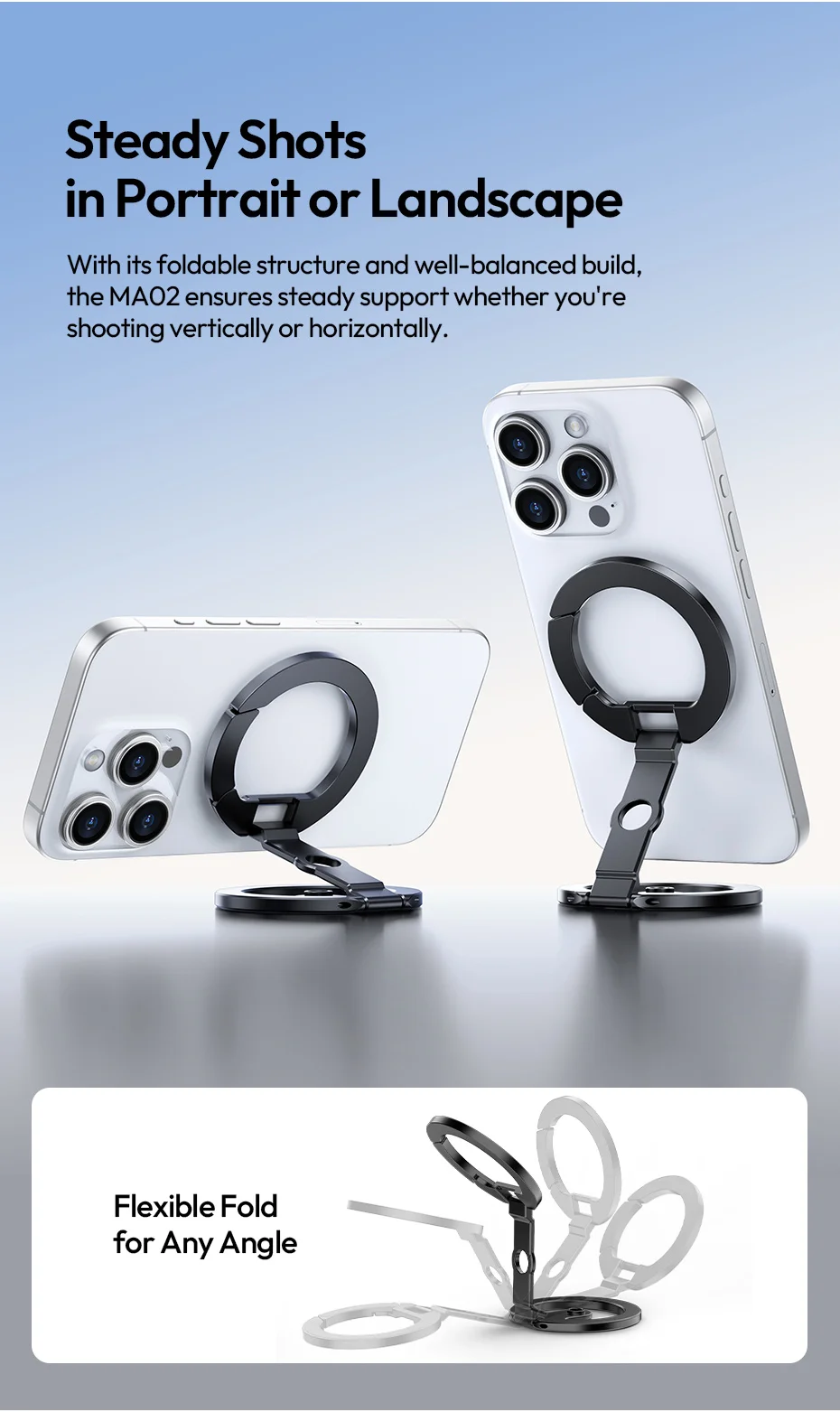 Magnetic Phone Stand Phone Mount Handle for iPhone 16 15 Magnetic Hook Ring with