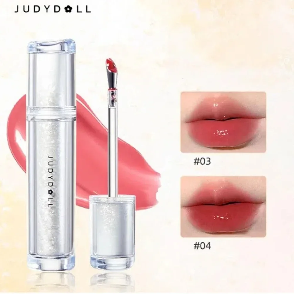 Judydoll Ice Iron Lip Glaze: Non-Stick, Mirror Shine, Watery Lip Lotion with Metal Brush Head